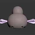 Cute 3D Modeled Game and Movie Character With Purple Tentacles Open Mouth Pink Tongue