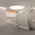 Hospital Outpatient Clinic With Modern MRI Machine In Diagnostic Area