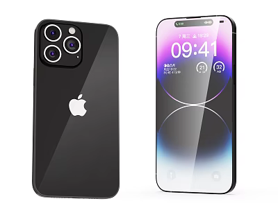 Apple iPhone Black Design With Triple Camera Front Display And iOS Interface Features 3d model