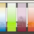 Colorful Gradient Frosted Glass Room Dividers For Modern Interior Space
