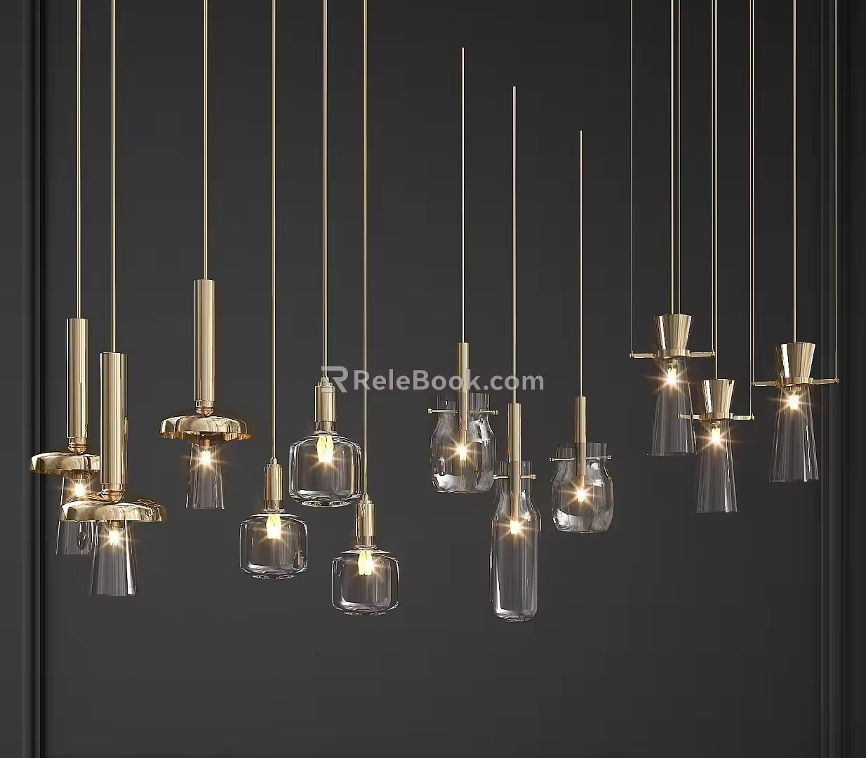 Modern chandelier combination 3d model