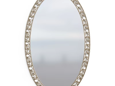 Elegant Oval Mirror With Ornate Gold Frame And Crystal Accents For Home Decor 3d model