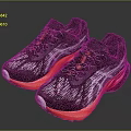 Modern Streamlined Running Shoes With Black Upper White Patterns Red Outsole And Pink Accents