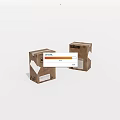 Brown Cardboard Packaging Boxes With CROFIT Brand And Product Labels 3d model