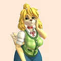 Animated Game Character With Blonde Curly Hair Green Plaid Vest Red Bow Tie And Wings