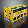 Yellow Tianjin Saiwen Industrial Control Module With Interfaces And Buttons 3d model