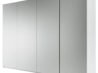 Modern Mirrored Dresser With Storage Drawers And Reflective Front Panels 3d model