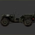Vintage Green Military Jeep Featuring Open Top Cockpit Star Emblem And Rugged Tires