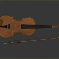 Acoustic Classical Violin String Instrument With Wooden Bow For Musical Performance