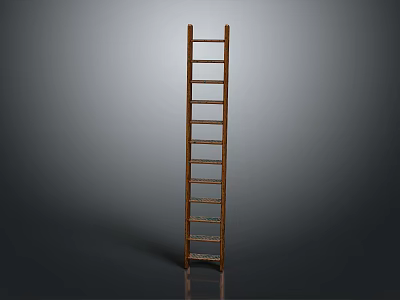 Wooden Ladder Design For Home Decor With Vertical Structure And Vintage Style 3d model