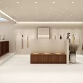 Modern Clothing Store Interior With Displayed Clothes Mannequins And Clothing Racks