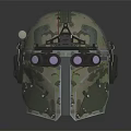 Military Tactical Camouflage Helmet Featuring Binoculars And Protective Earmuffs