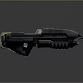 Sci Fi Style Weapons with Different Designs and Various Colors Displayed on Gray Background