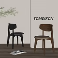 Modern Wooden Dining Chairs In Light And Dark Tones For Minimalist Interior By Tom Dixon