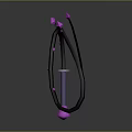 Futuristic Ring Shaped Weapon With Black Purple Design And Pink Accents