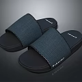 Comfortable Open Toe Denim Slippers With Black Sole And White Stitching