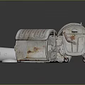 Household Items Including Rusty Metal Containers White Trash Bins With Lids And Open Tops