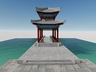 Old Bridge Bridge Chengde Shuixinxie Chengde Bridge Gazebo Bridge 3d model