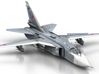 Military Gray Fighter Jet With Weapon Pylons Tail Insignia And Number 38 3d model