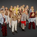 Group of women standing together in various stylish outfits and diverse styles