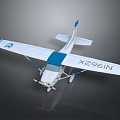 White And Blue Model Passenger Plane With Propeller And X296IN Registration On Wings