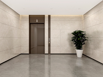 modern elevator hall elevator car 3d model