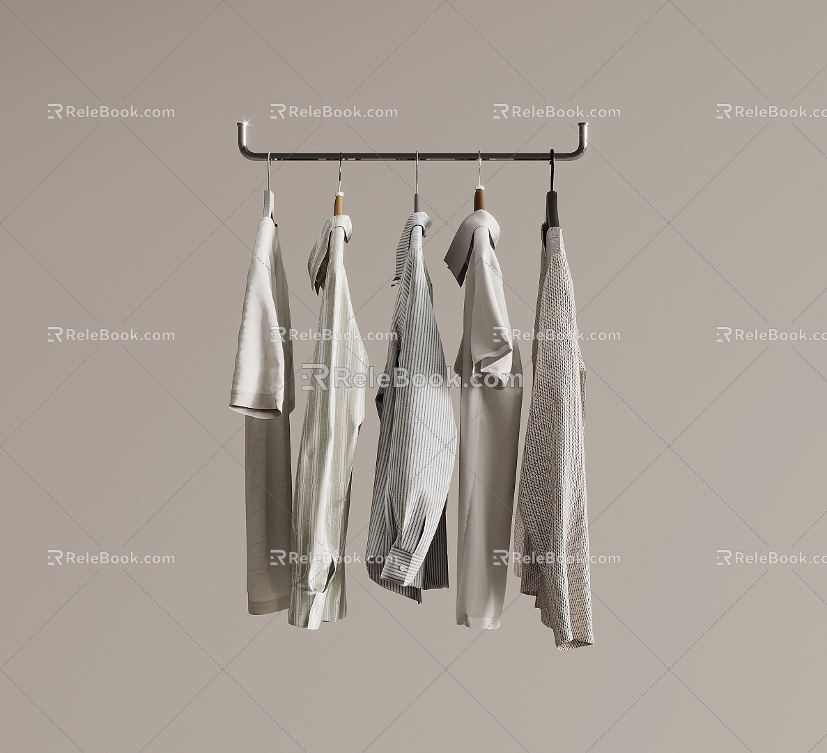 Modern Clothes Hanging Bar Clothing 3d model