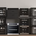Modern Black Built In Kitchen Appliances With Ovens Microwaves And Sleek Design