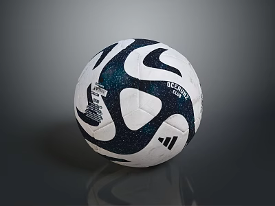 Adidas Brazuca Soccer Ball With Black And White Design And Sport Equipment 3d model
