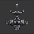 Mechanical Scorpion 3D Model With Silver Body Red Accents And Metallic Texture
