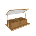 Wooden Square Plates Display Stand With Transparent Cover And Stacked Design