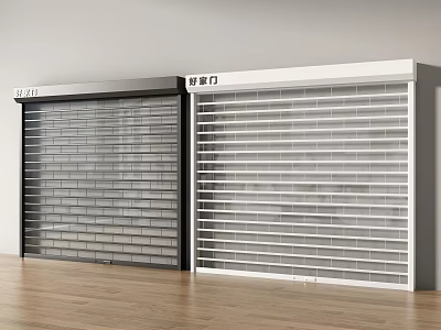 Modern Roller Shutters In Black And White With Metal Slat Design For Interior 3d model