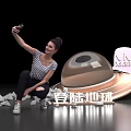 Woman Taking Selfie With Vivo X50 Series Near Flying Saucer Landing On Earth