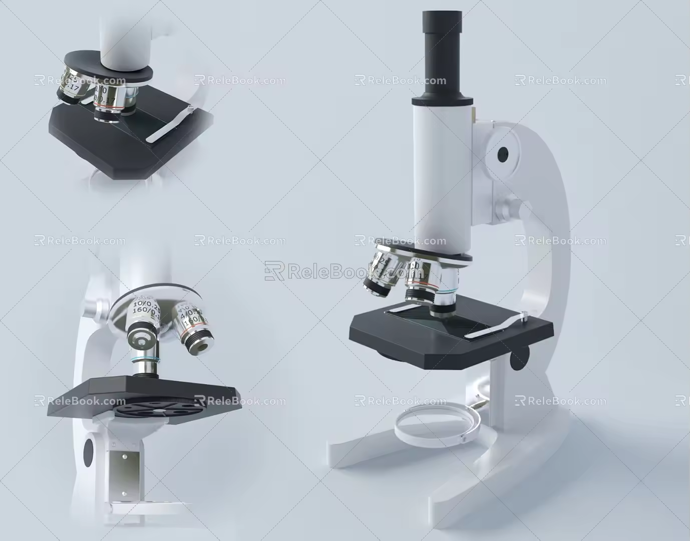 modern microscope 3d model