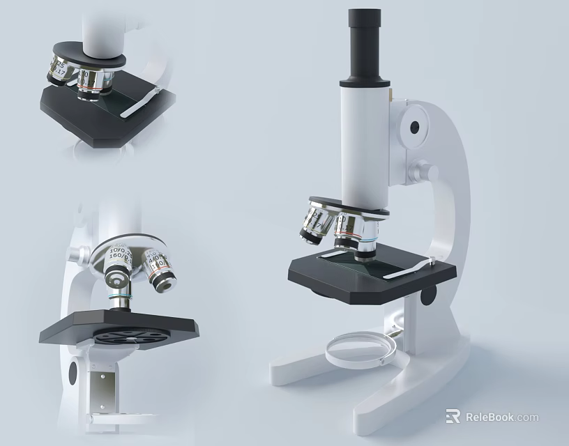 Professional Medical Device Microscope For Laboratory Use With High Quality Optics And Design 3d model 