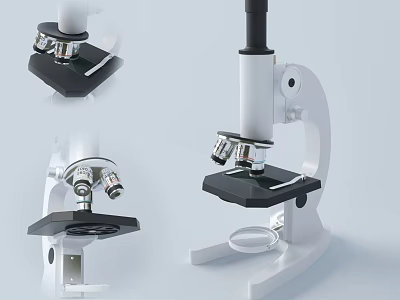 Professional Medical Device Microscope For Laboratory Use With High Quality Optics And Design 3d model