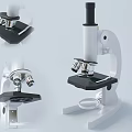 modern microscope 3d model