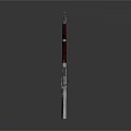 Modern Weapon Design with Red Handle and Silver Metal Blade Features 3d model