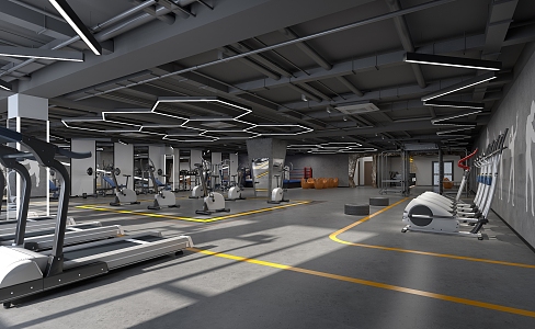 Industrial wind gym 3d model