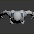 Futuristic Robot Character With White Body And Blue Accent Lines