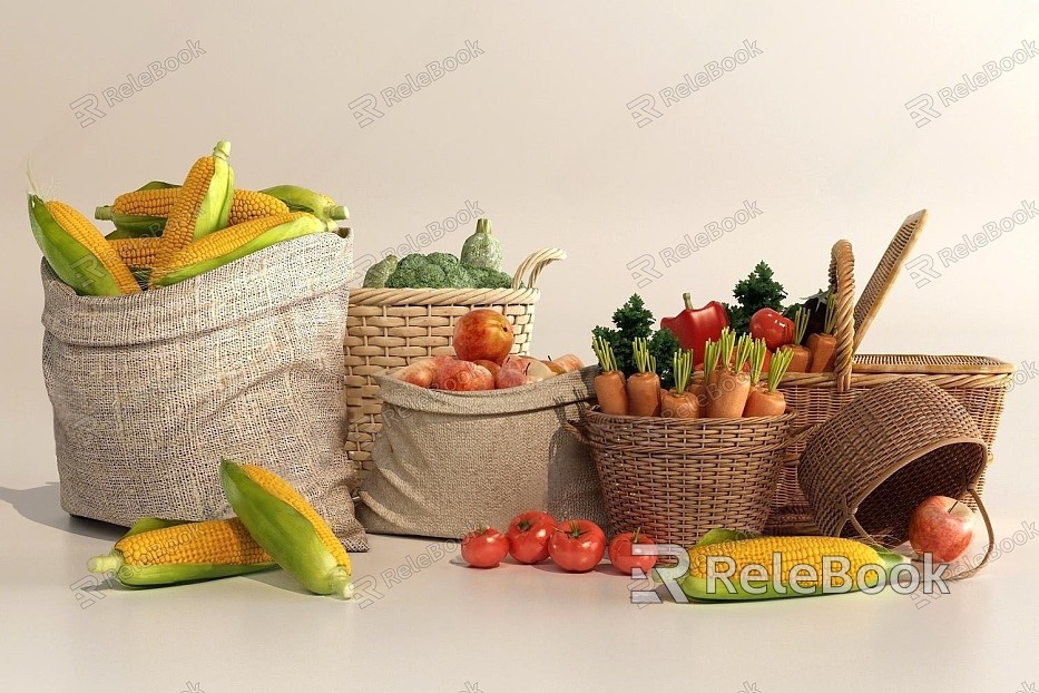 Modern Vegetables Corn Apple Vegetables model