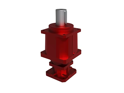 Red Heavy Duty Industrial Mechanical Component With Metal Casing And Cylindrical Top Structure 3d model