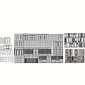 Architectural Elevation Design Collection With Various Window And Balcony Structures