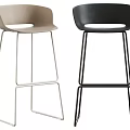Modern Minimalist Bar Stools With Light Brown And Black Colors And Metal Legs