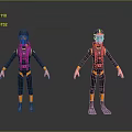 Weapon Equipped Scuba Diver 3D Models In Black Orange Suits With Masks And Fins 3d model