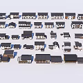 Various Architectural House Models With Different Roof And Window Designs
