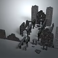 Ancient Medieval Castle Ruins Featuring Stone Walls Towers Arches And Scattered Stones