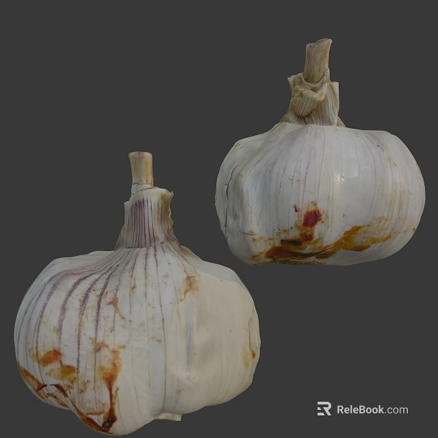 Fresh Garlic Bulbs With Natural Papery Skin And Raw Texture For Daily Cooking Use 3d model 