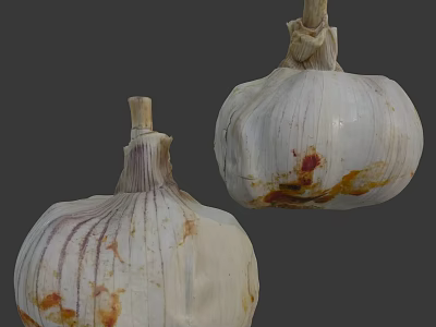Fresh Garlic Bulbs With Natural Papery Skin And Raw Texture For Daily Cooking Use 3d model