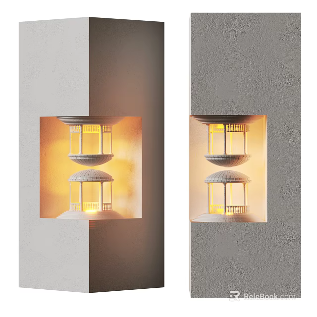 Elegant Wall Sconce With Layered Design And Warm Illuminated Light For Home Decor 3d model 